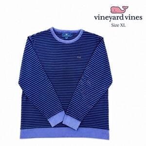 Vineyard Vines Men's XL Dreamcloth Crewneck Sweatshirt Blue Stripe Whale Logo